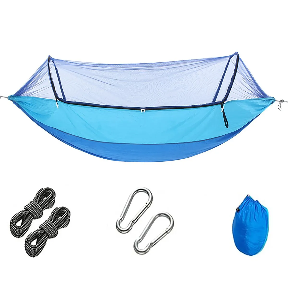 Camping Hammock with Mosquito Net Double Hammock Portable for Outdoor - Blue