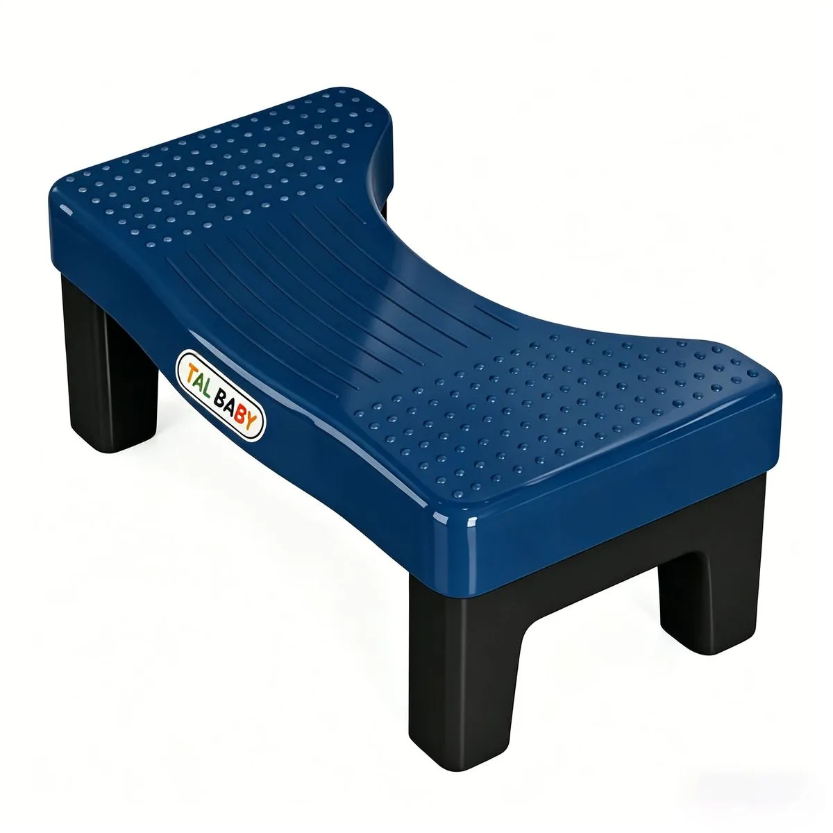 Squatting Toilet Stool 12.7 Inch Non-Slip Bathroom Step Stool - Blue, Black