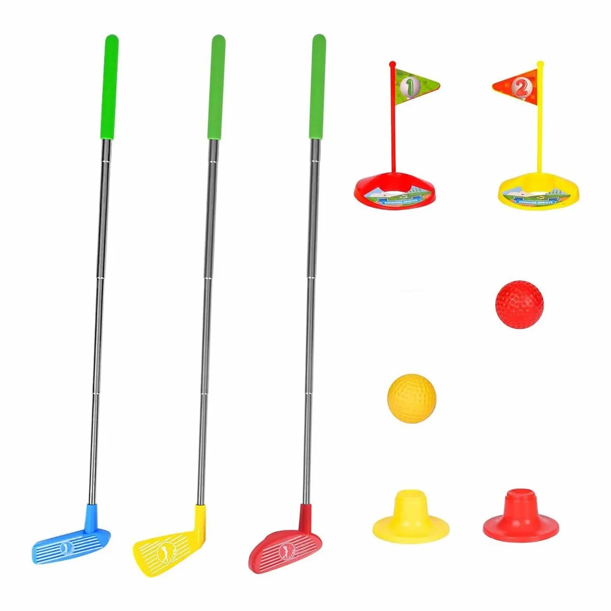 Kids Golf Set, Mini Plastic Golf Toys, Retractable Toy Golf Clubs - 9 Piece