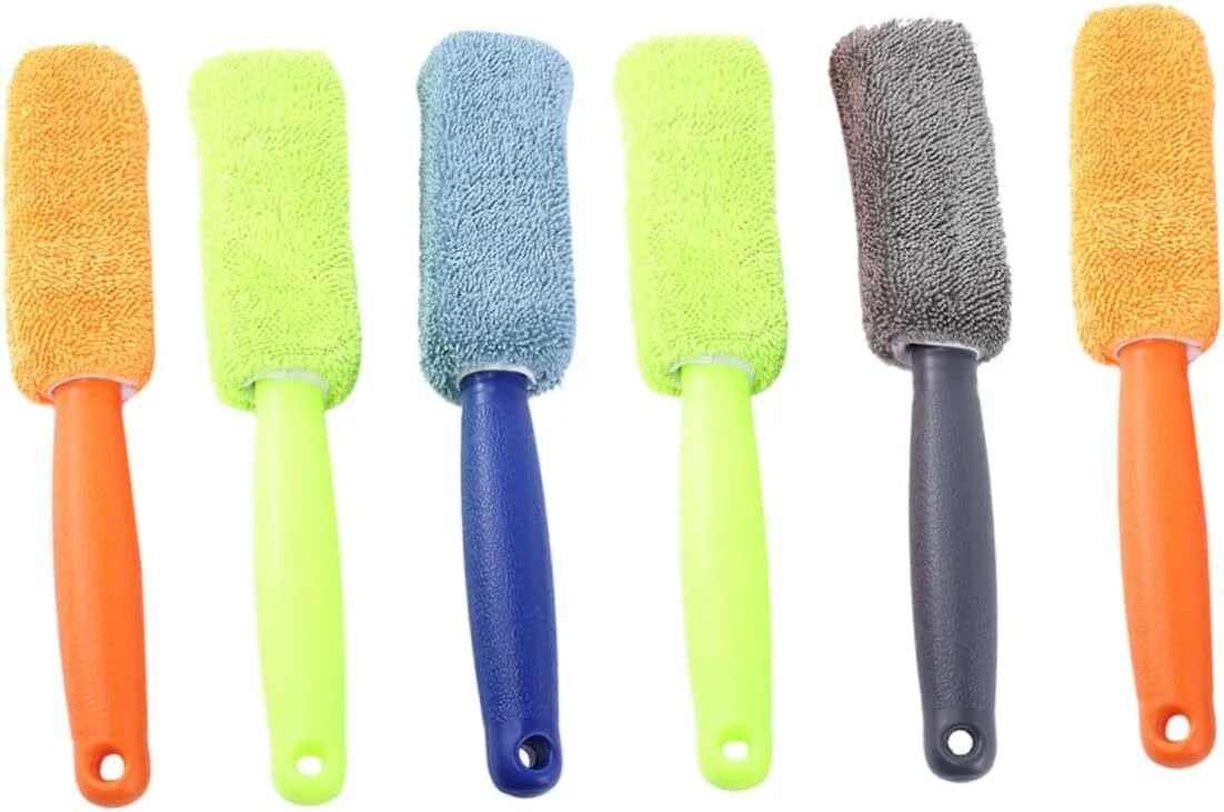 6 Pieces Car Cleaning Tool Fiber Wheel Tire Brush for Motorcycle Truck