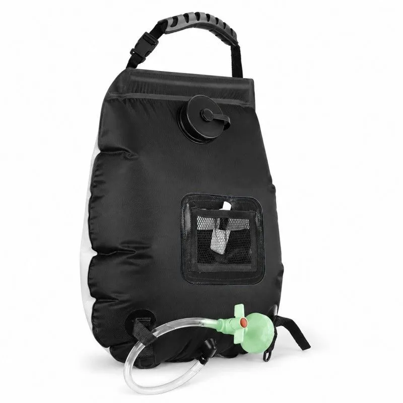 20L Shower Bag, Outdoor Camping Water Bag For Bathing And Washing - Black