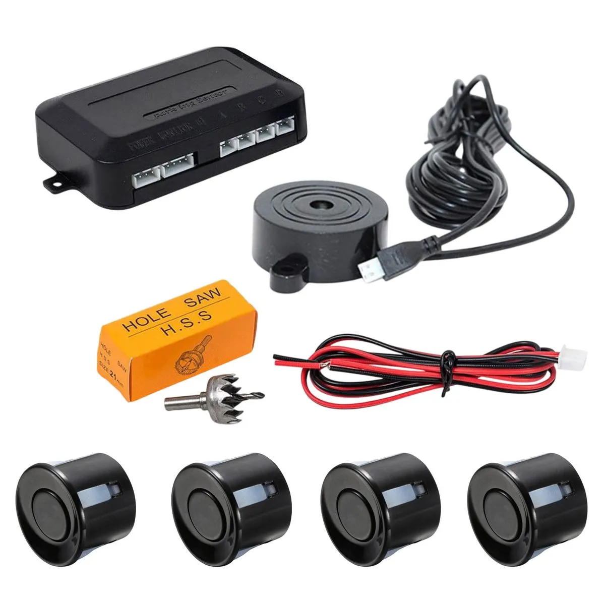 Universal Parking Sensor 12V Alarm Kit - Black