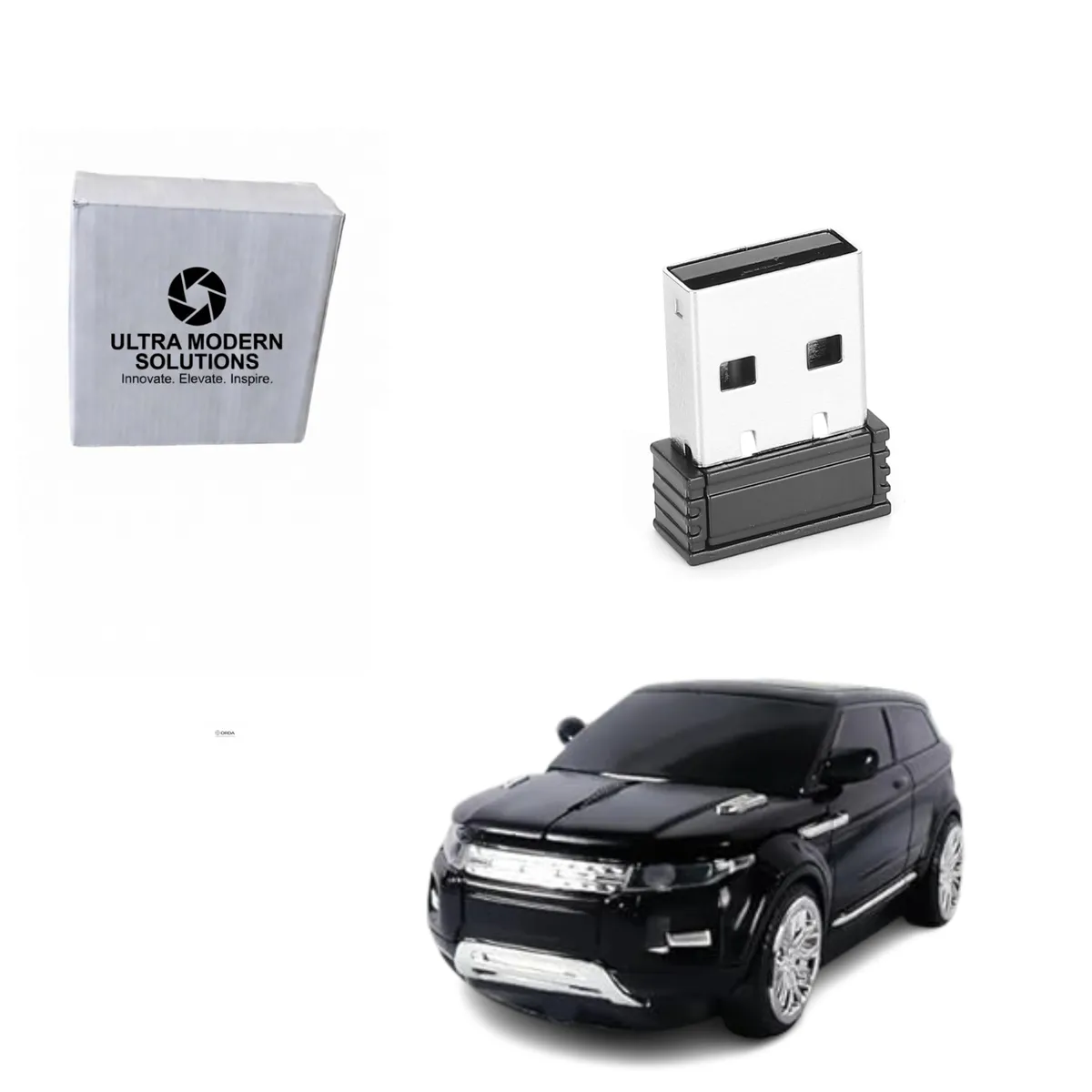 Ergonomic Wireless Laptop Desktop Computer Mouse With USB Receiver - 2.4Ghz - Black
