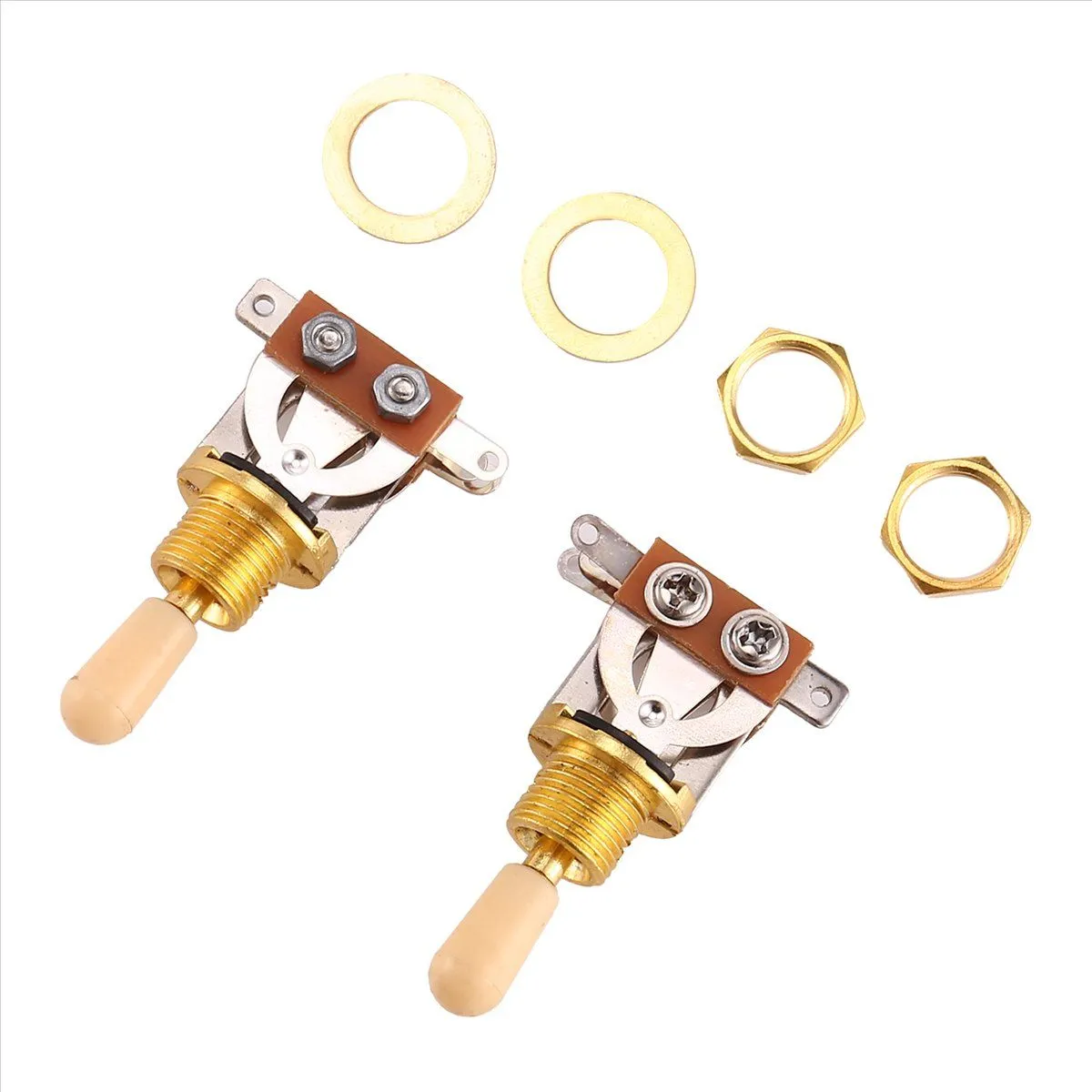 Metric 3 Way Straight Guitar Toggle Switch Gold & beige(Pack Of 2)
