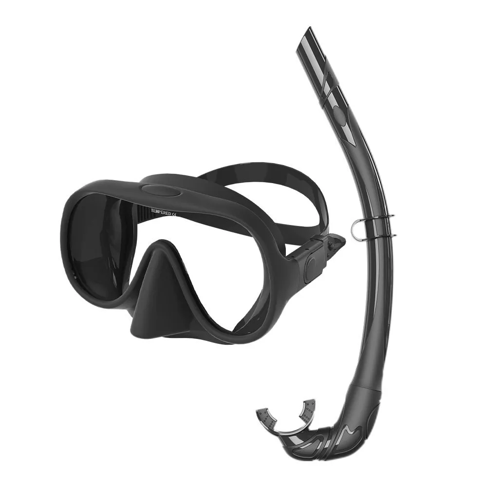 Silicone Diving Gear Case Set for Scuba Masks, Snorkels & Regulators-Black