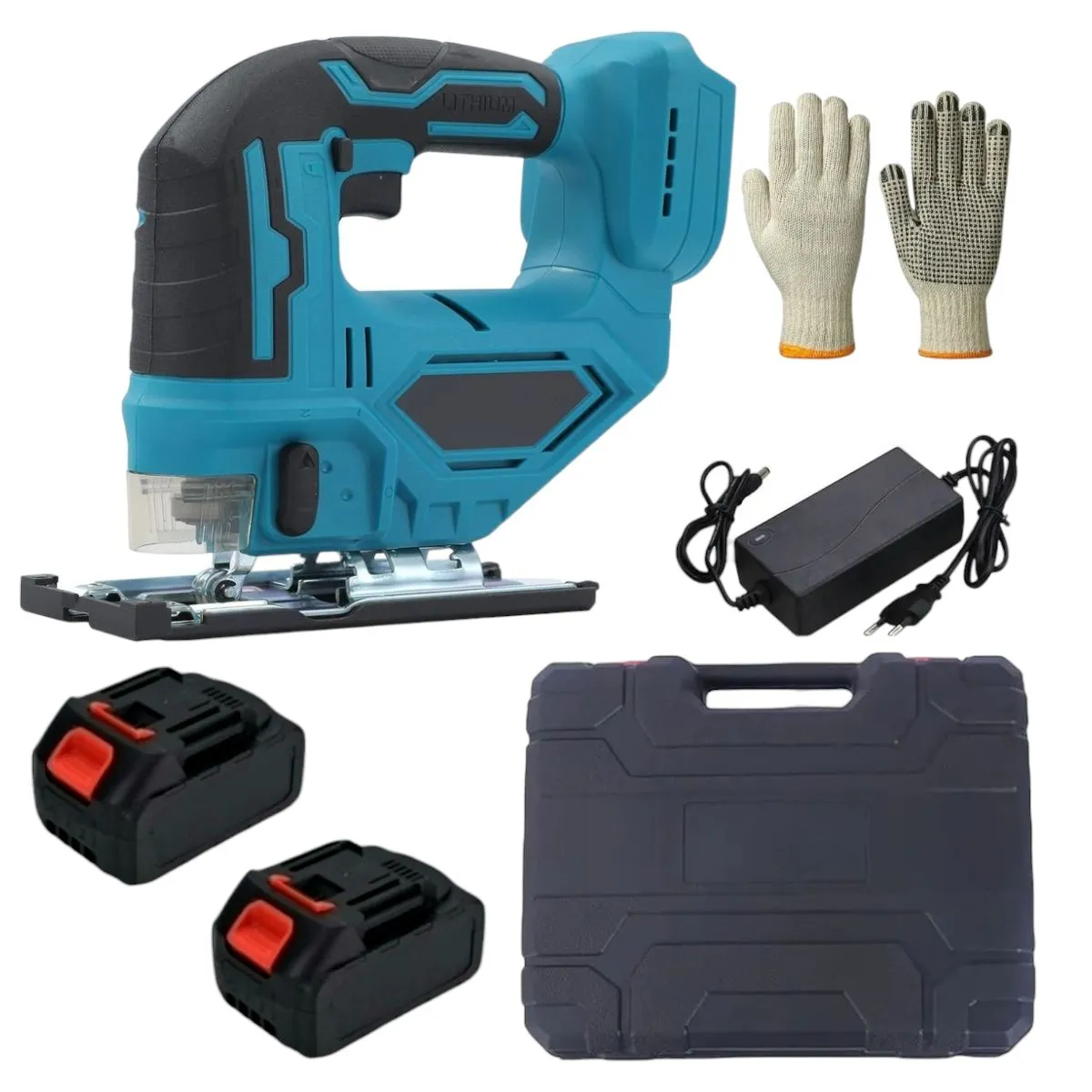 36V Cordless Jig Saw Kit - Handheld Curve Saw with 2 Lithium Battery Packs