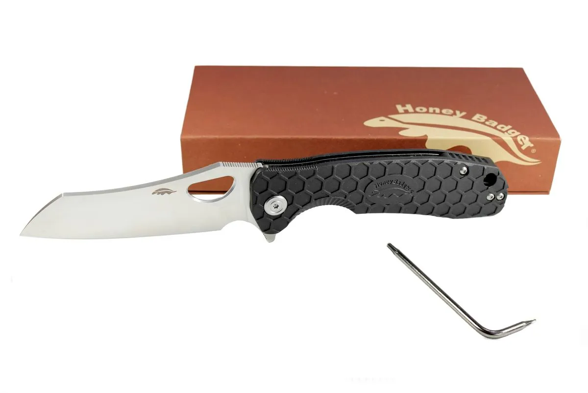 Honey Badger Wharncleaver Pocket Knife L/R Large - Black