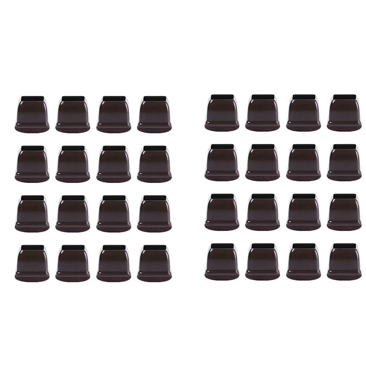 16 Pcs Brown Chair Leg Floor Protectors Fit 0 55 Inch-0 75 Inch