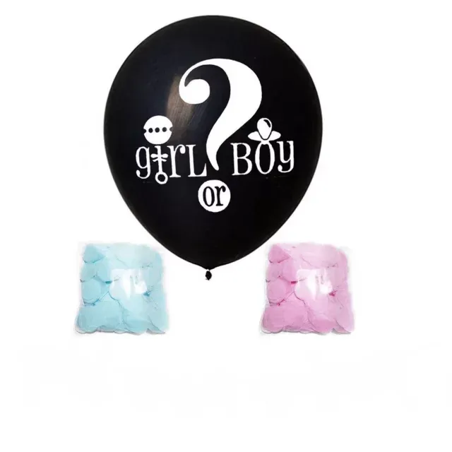 HIGH QUALITY 36inch Gender Reveal Balloon with ? -Inc Pink&Blue Confetti