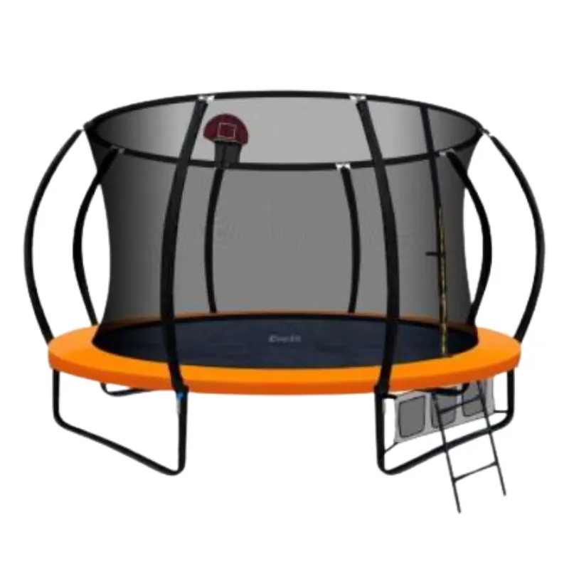 Heavy Duty Orange Trampoline with Enclosure