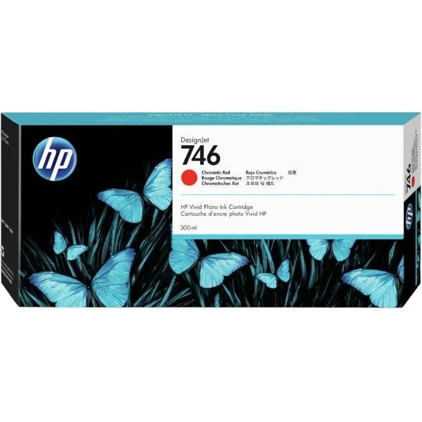 HP 746 Designjet Chromatic Red Ink Cartridge (300mL) For Designjet Z6
