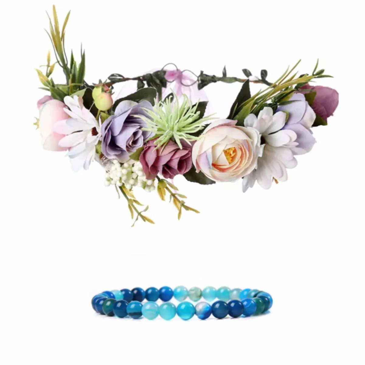 Bundle - Snow Maternity, Wedding Bridal Headband - Dark Purple