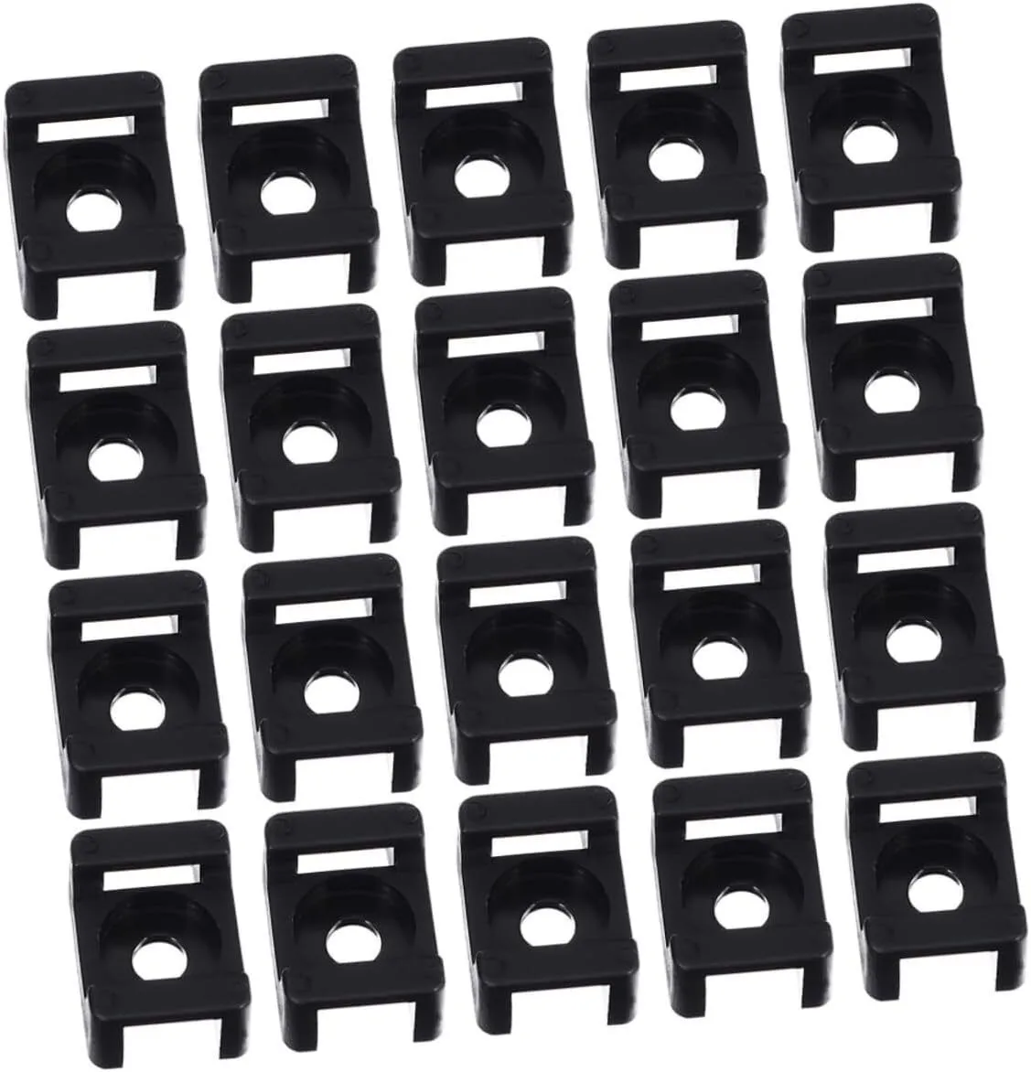 100pcs Nylon Cable Tie Mount Base for Wire Management Saddle Type Holder