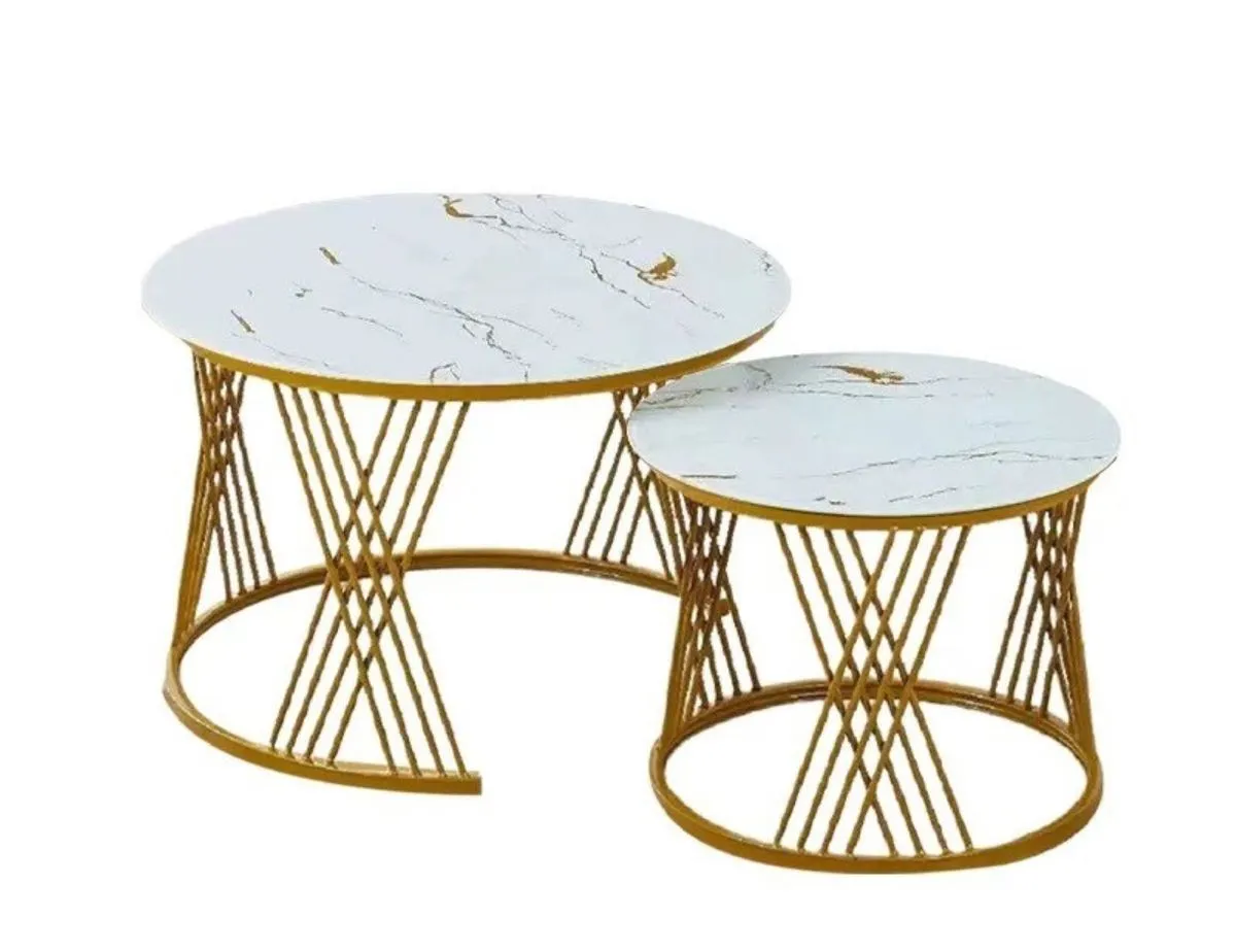 Twist Stylish White Glass Round Coffee Table 520-5