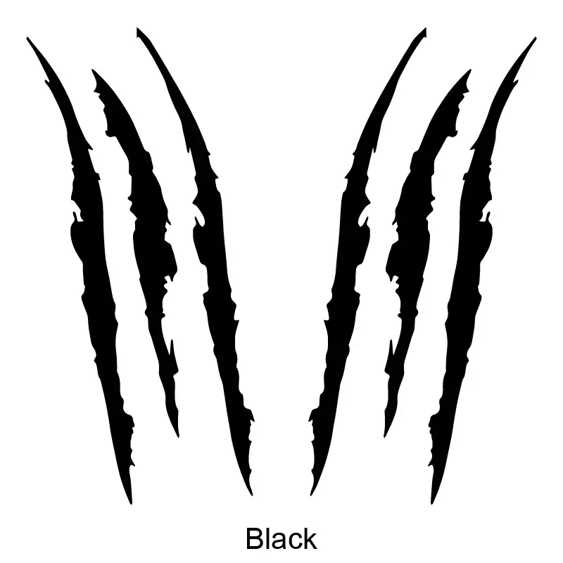 2 x Claw Mark Headlight Sticker Premium Scratch Mark Vinyl Sticker for Cars - Black