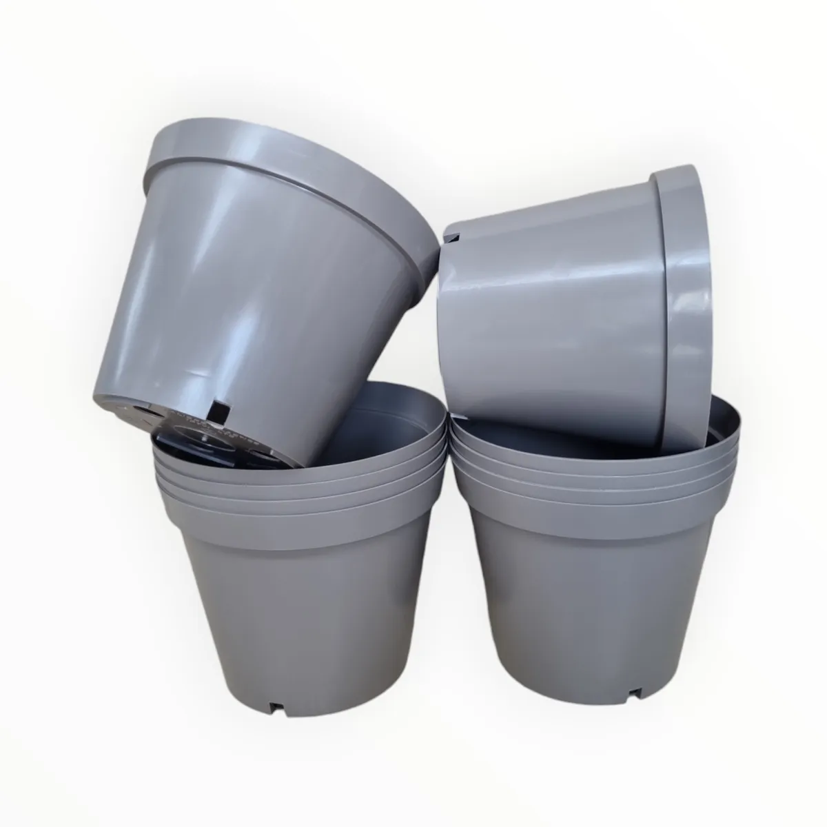 15cm Injection Moulded Plant Pots - Set of 10 - Light Brown
