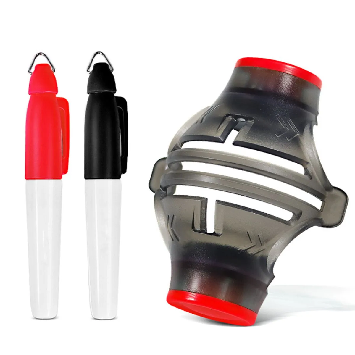 360 Golf Ball Line Marker Tool- Precision Alignment & Putting Trainer - Red, Black