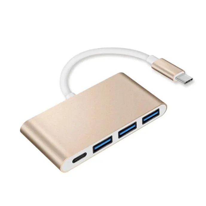 USB Type C Multi-Port HUB Adapter - Gold