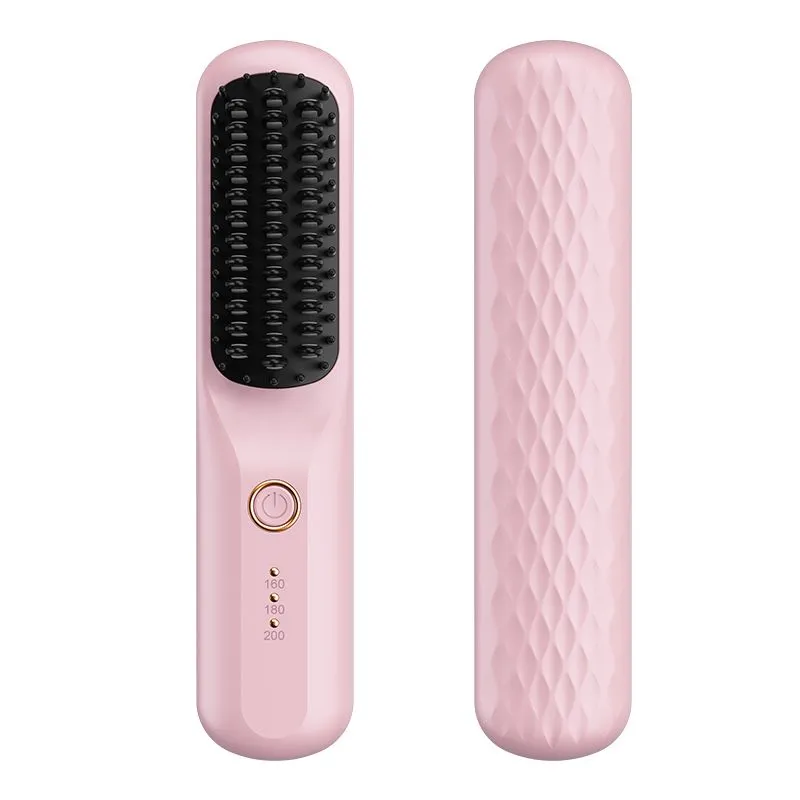 Germ USB Rechargeable Portable Straightening Comb is the Secret to Smooth, - Pink