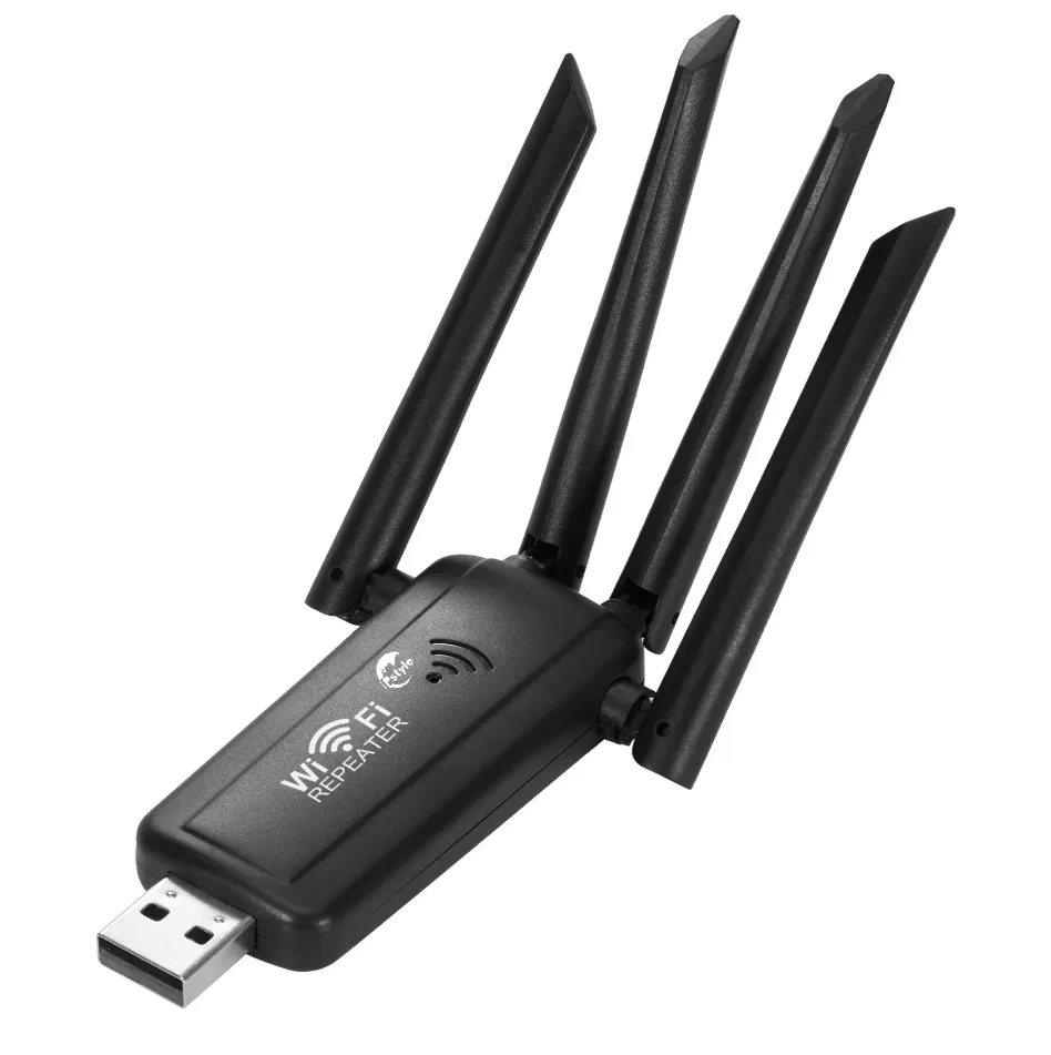 IPSTYLE WiFi Extender Repeater USB 2.4G Amplifier Router Network - Black