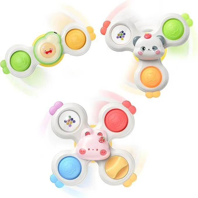 3PCS Suction Cup Spinners for Babies,Montessori Baby Bath Toys