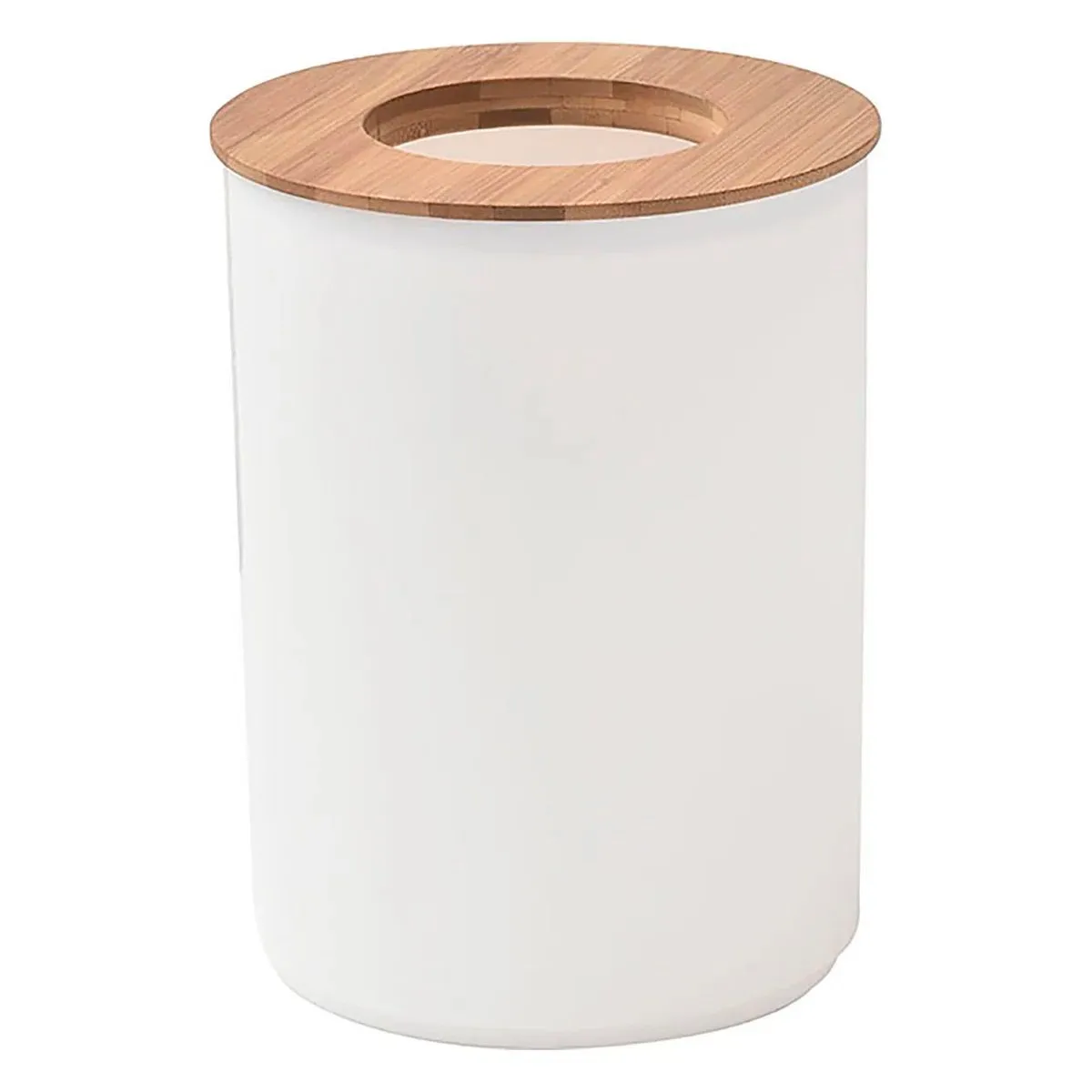 Waste Bin White/Bamboo - 7L