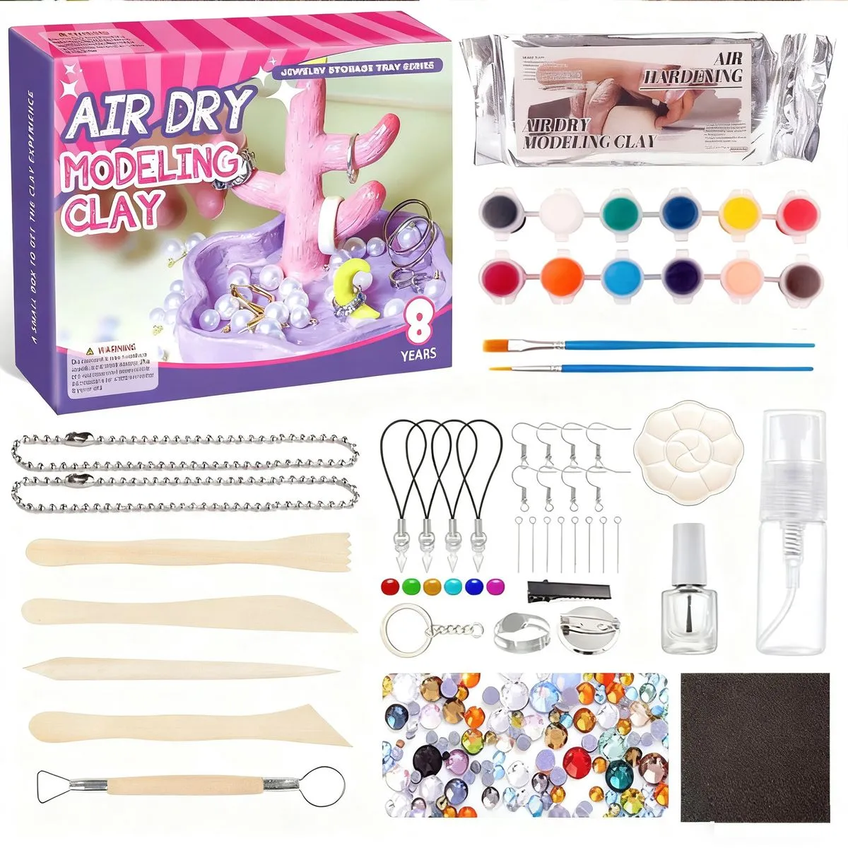 Pottery Kit Air Dry Clay Kit Air Dry Clay Jewelry Dish DIY Set with tool