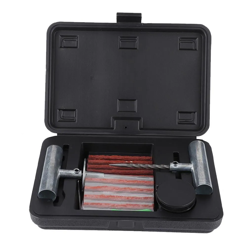 Tubeless Tire Repair Kit with T-Handle Tools for Auto and Motorcycle