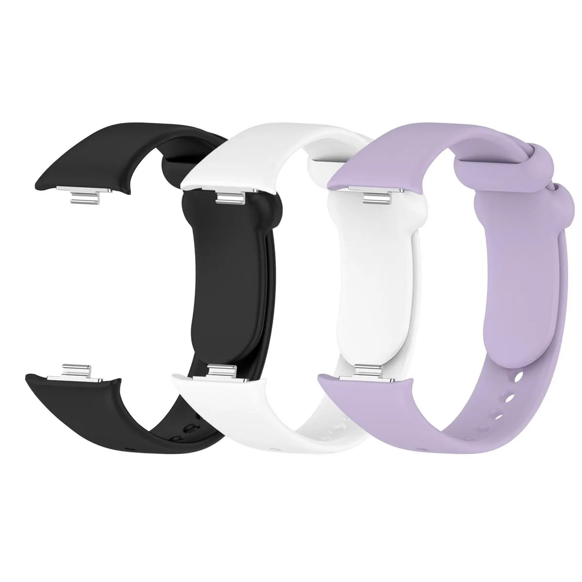 3pcs compatible with Xiaomi Band 8 Pro Replacement Strap Silicone Bracelets - Black