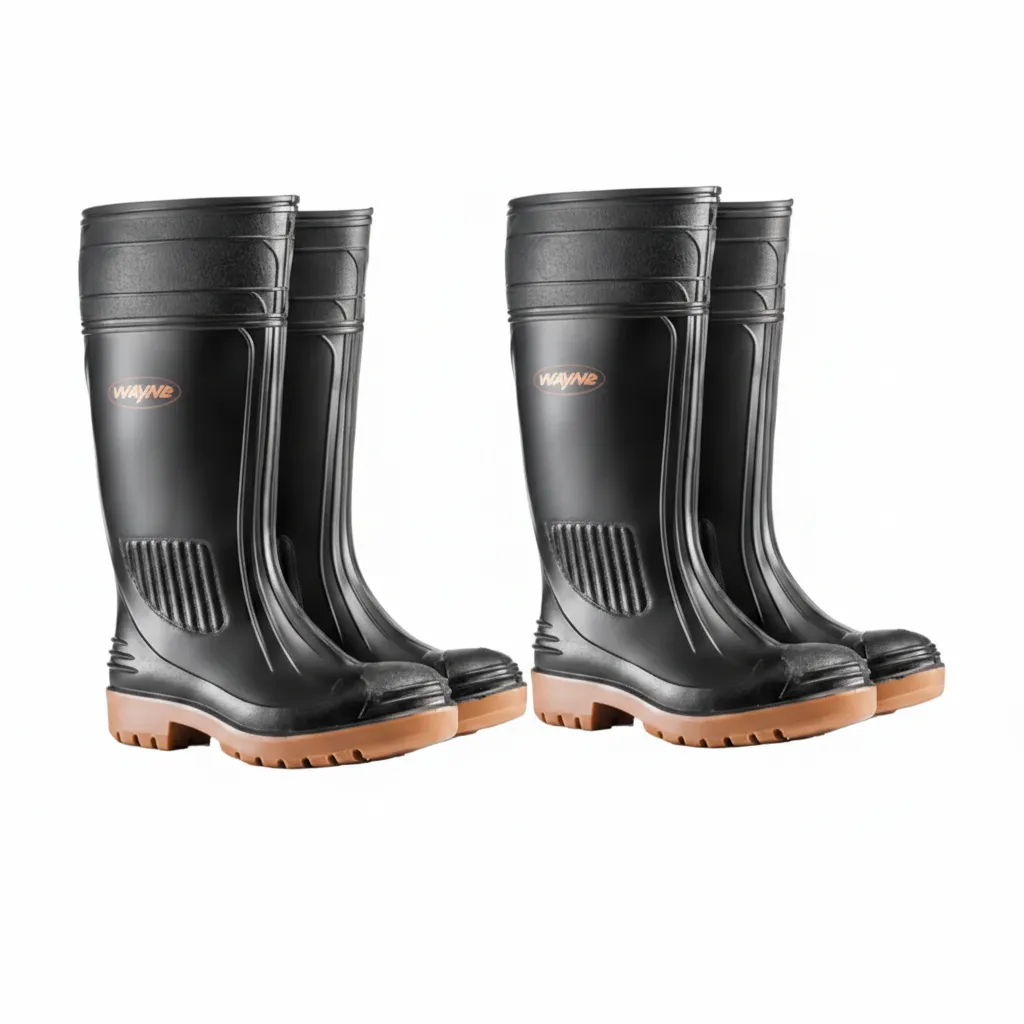 Gumboots Knee-Length PVC Waterproof Boots for Outdoor Use - 2 Pack