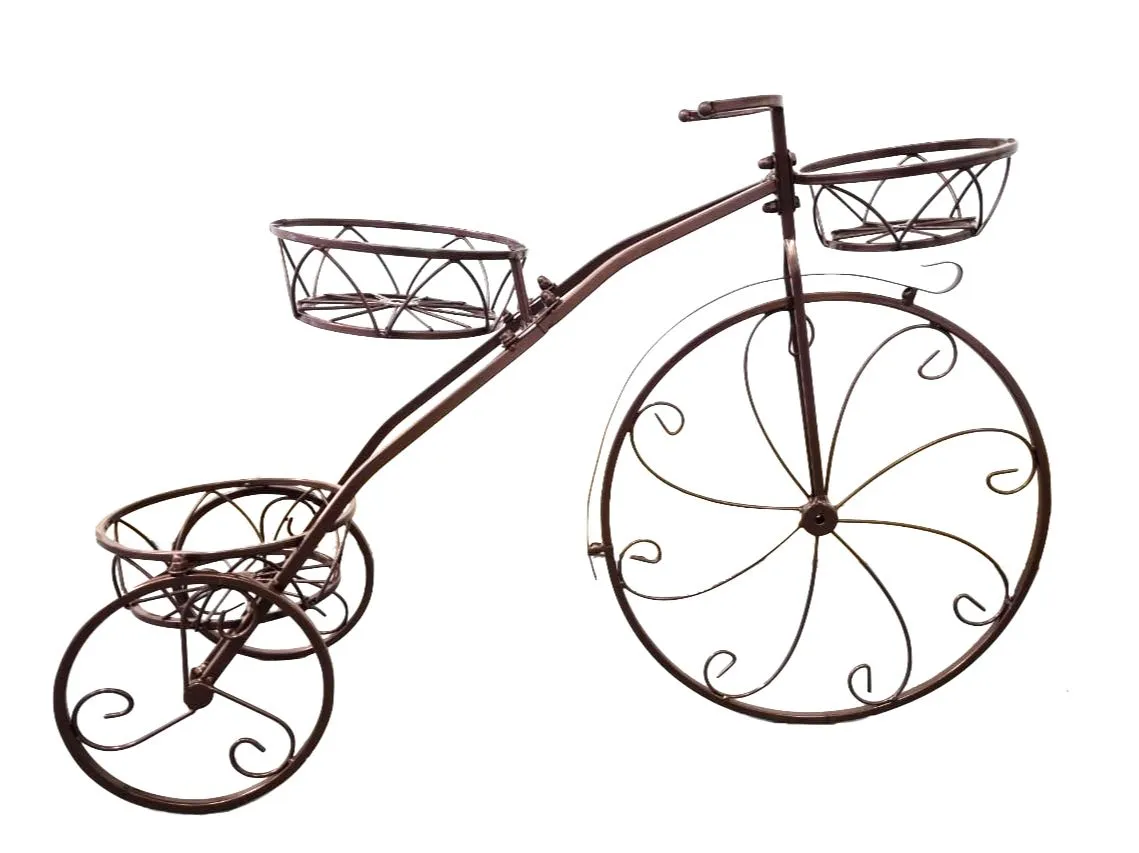 Bicycle Shaped Flower Frame Plant Holder - Bronze