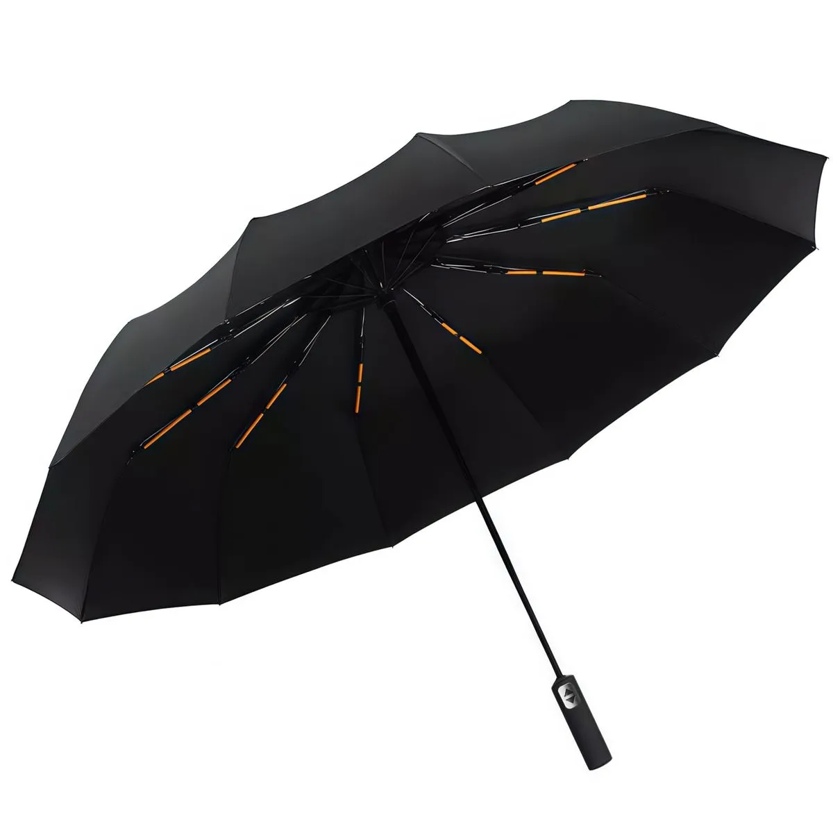 Auto Folding Umbrella Travel Sun Umbrella Windproof and UV-Resistant - Black