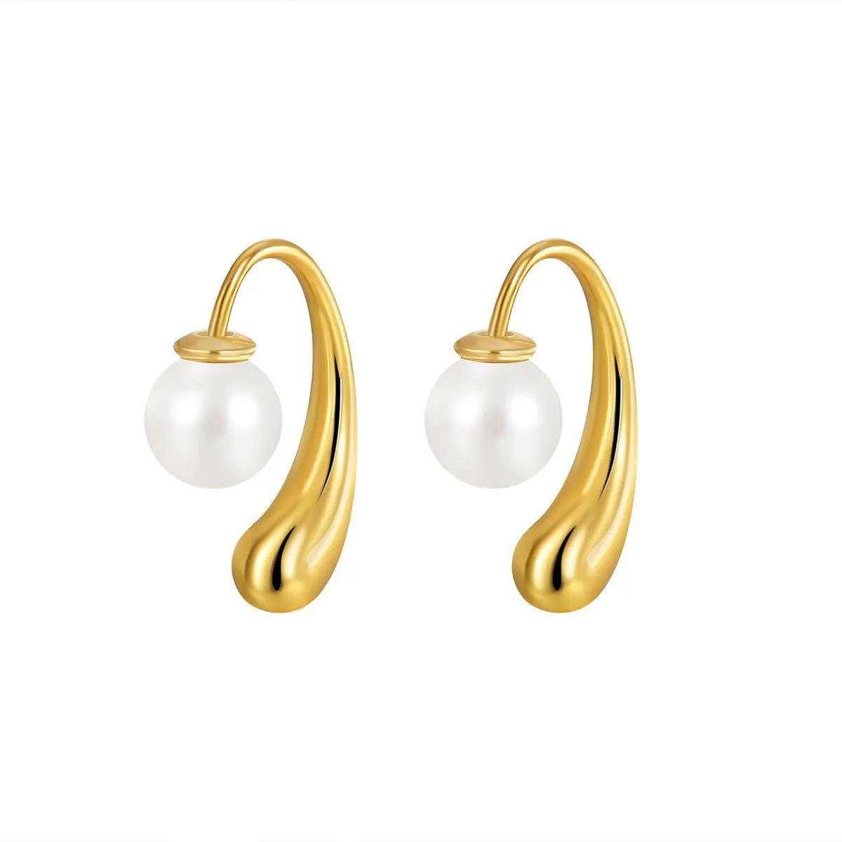 Dainty Pearl Half Hoop Earrings for Women - Elegant Wedding Jewellery