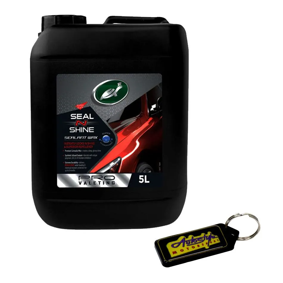 Turtle Wax Seal & Shine Spray Wax Sealant Car Care - 5 Litre & Key Holder