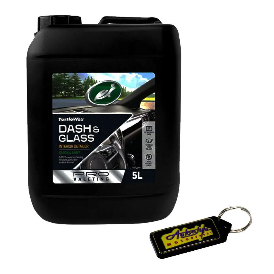Turtle Wax Dash & Glass Interior Detailer Car Care - 5 Litre & Key Holder