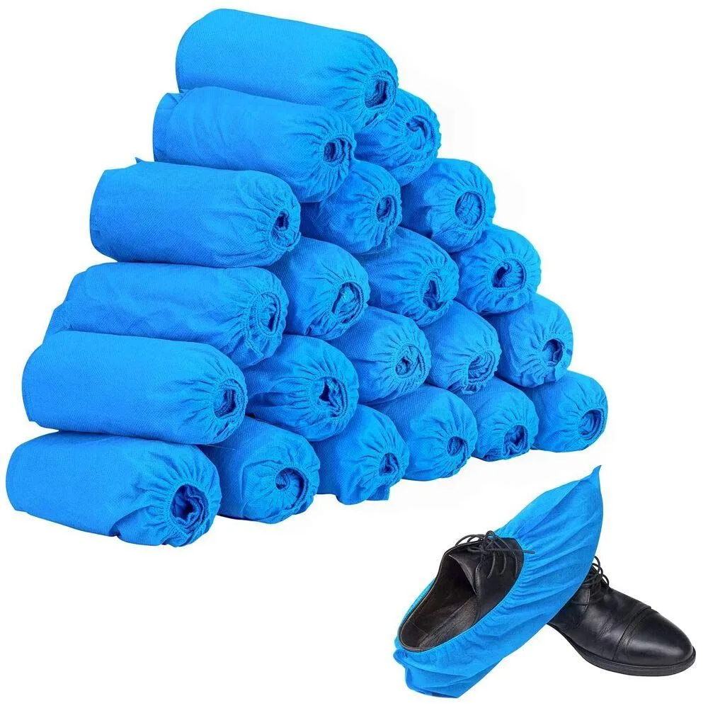 Non-Woven Shoe Covers - 10 Packs of 100 (Blue)