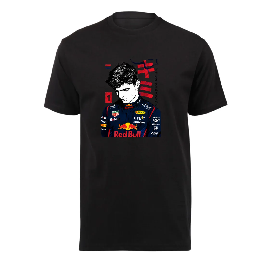 Kids Black Short Sleeve T-Shirt - Max Verstappen F1 Supporter T-Shirt