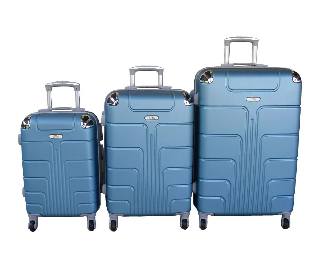 3-Piece Travel 28-Inch Luggage Suitcase Bag Set - Stylish - Blue