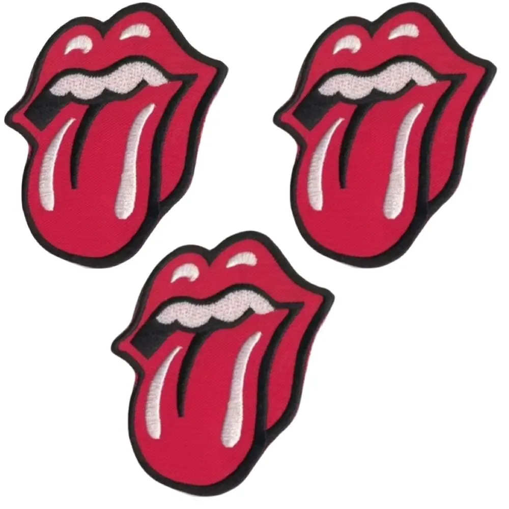 Craft DIY Red Lip Embroidered Patches Set of 3 for Hats Jacket 9.5cm