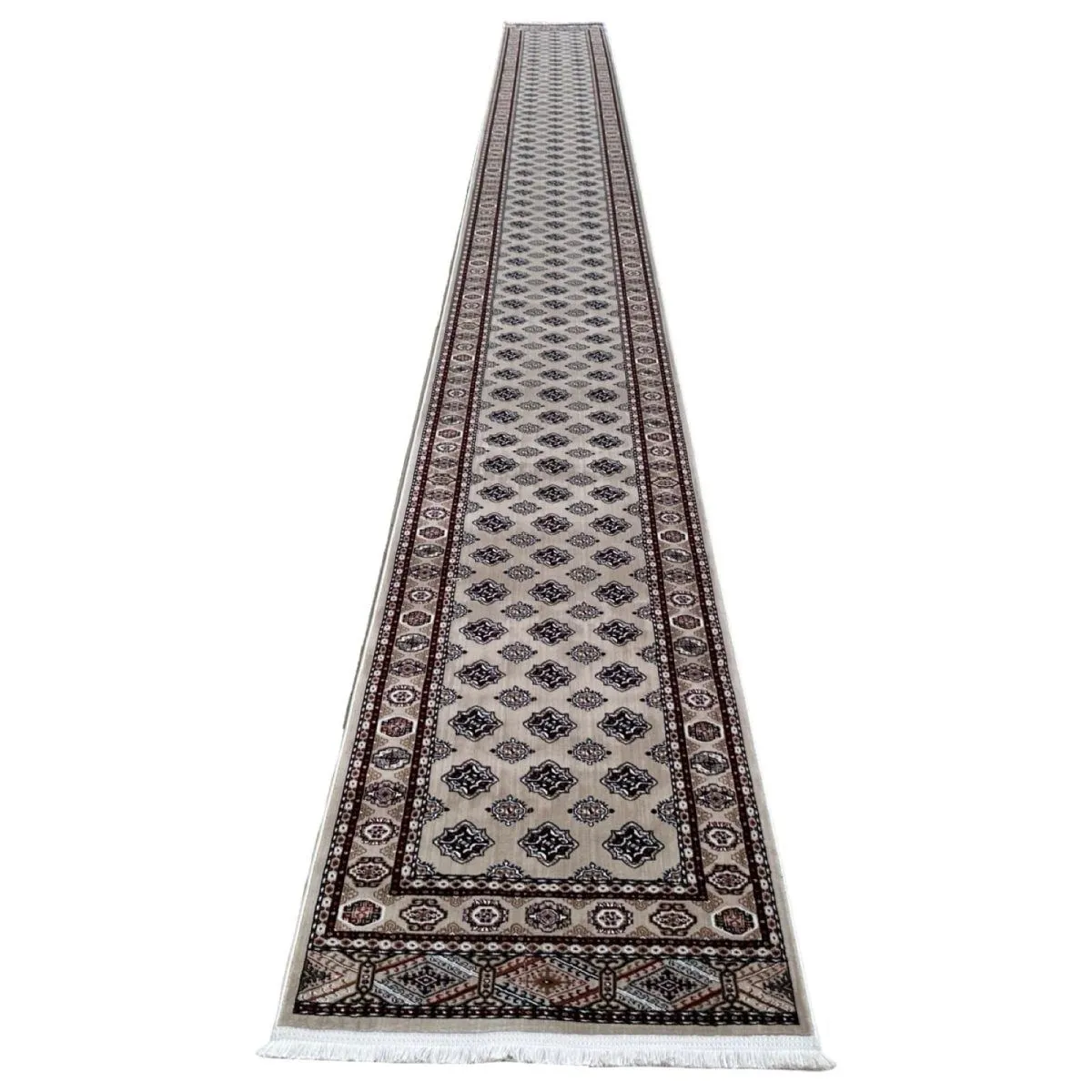 Glam Decor Afghan Bokhara Design, Premium Soft Long Runner 800x80cm/ Beige]