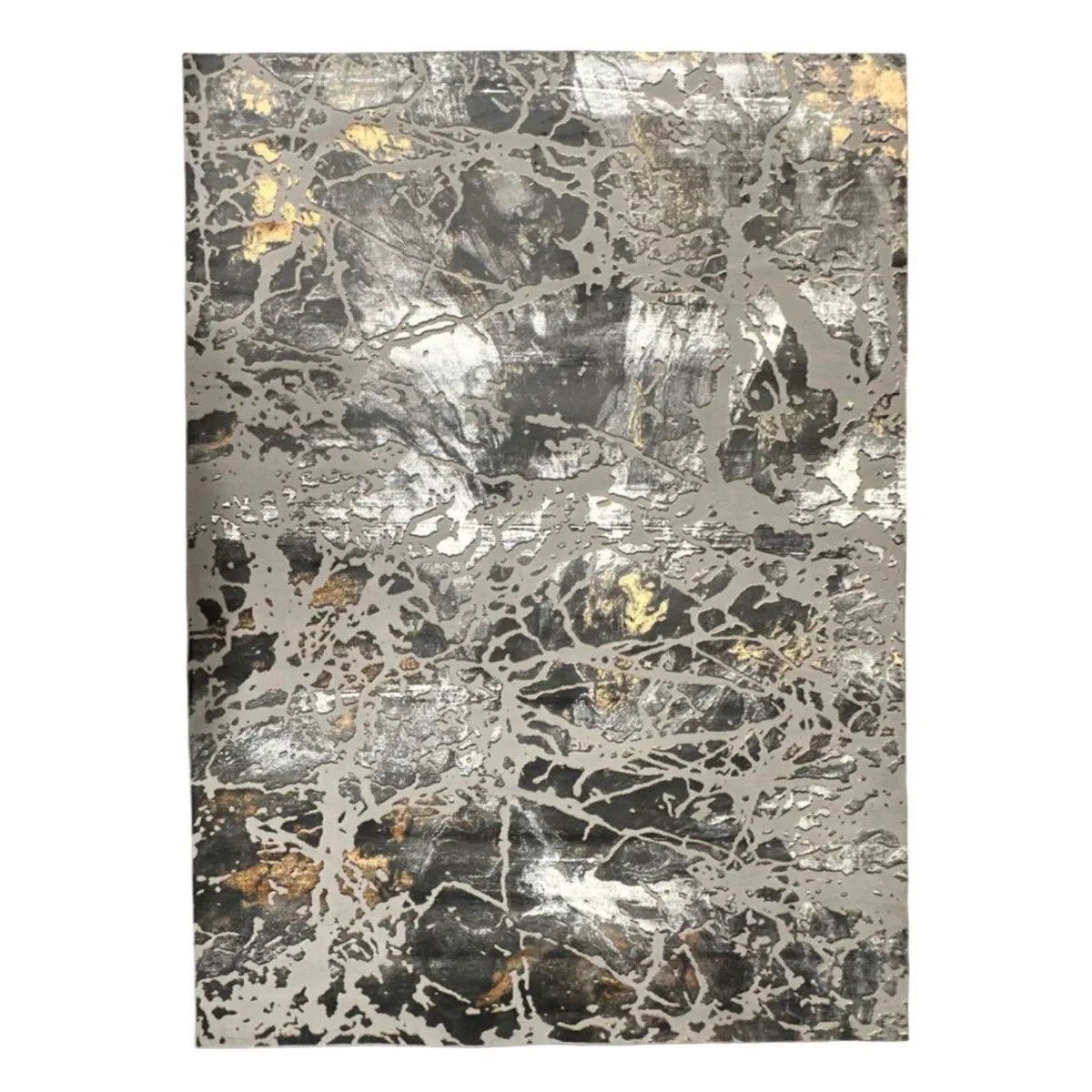 Modern Home Flooring Rug - 340 x 240 cm / Grey Abstract Turkish Area Rug