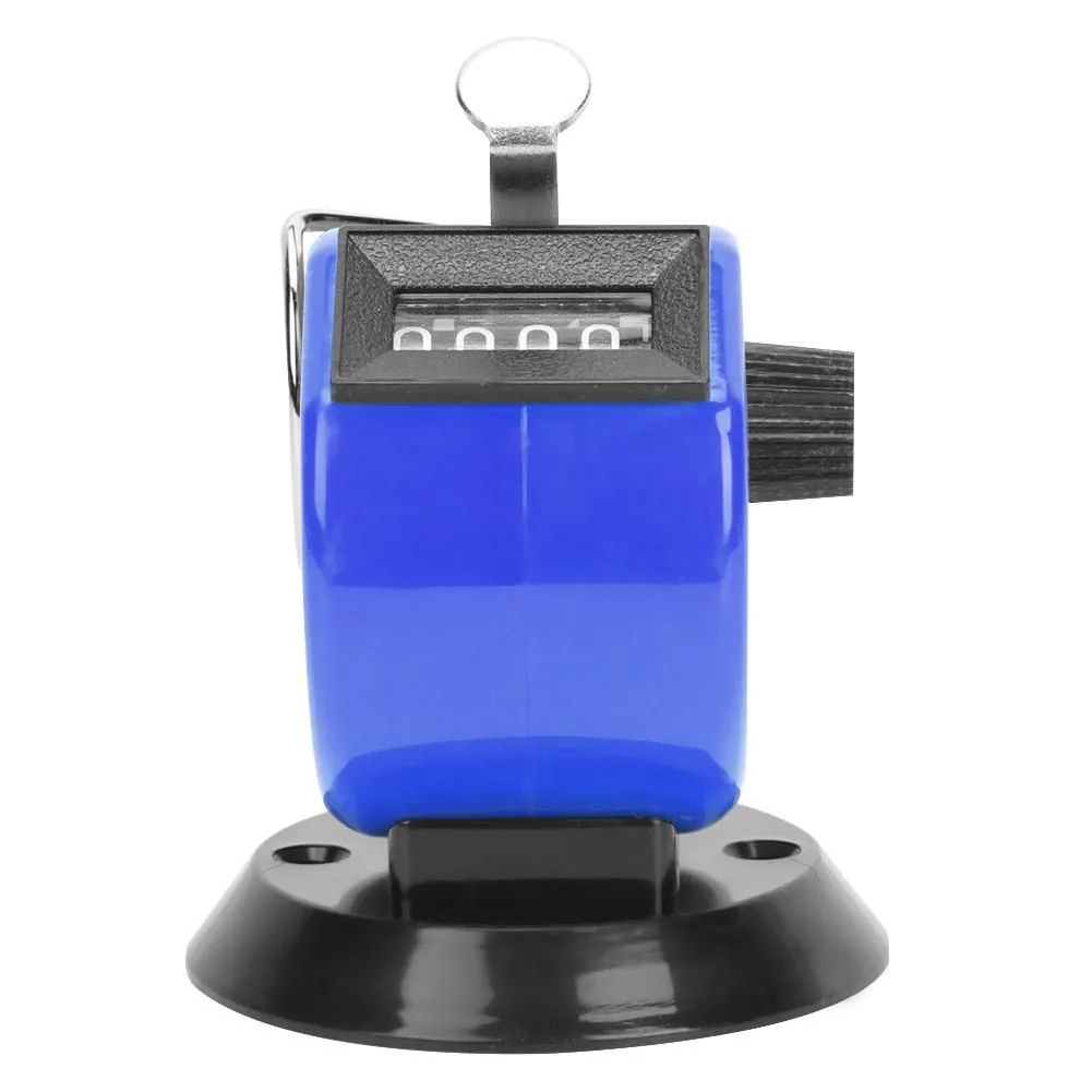 Berm Hand Tally Counter 4-Digits ABS Plastic with Hook Base - Blue