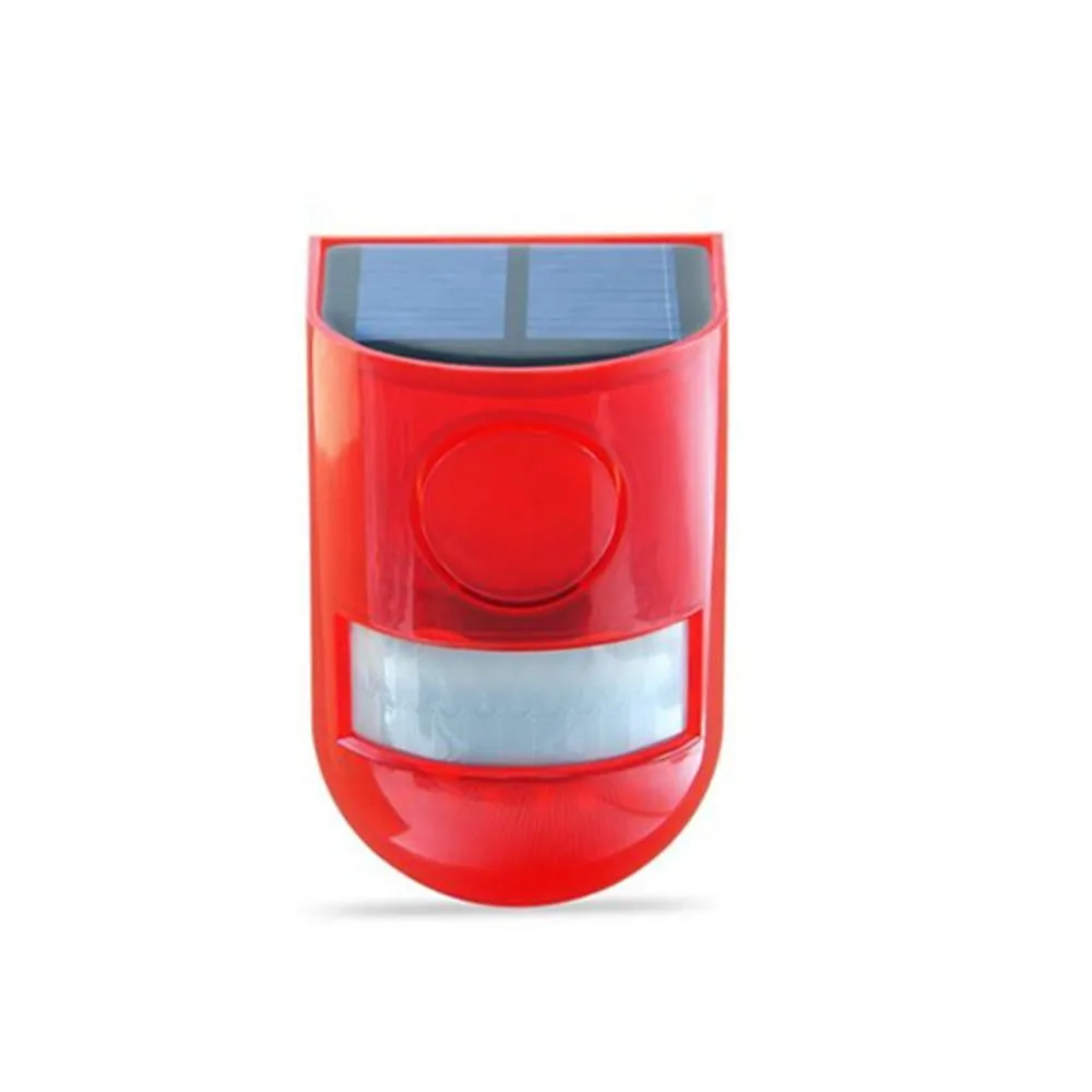 Solar Alarm Flashing 6 LED Light Motion Sensor Detector 110dB Siren