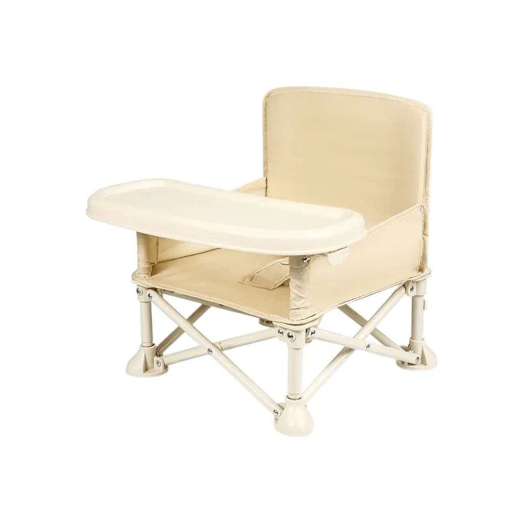 Small Toddler Feeding Chair With Tray & Integrated Storage Bag - Beige 
