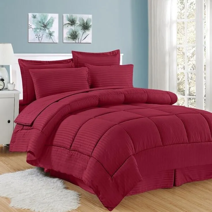 5 Piece Stripe Comforter Set Better Choice - Red