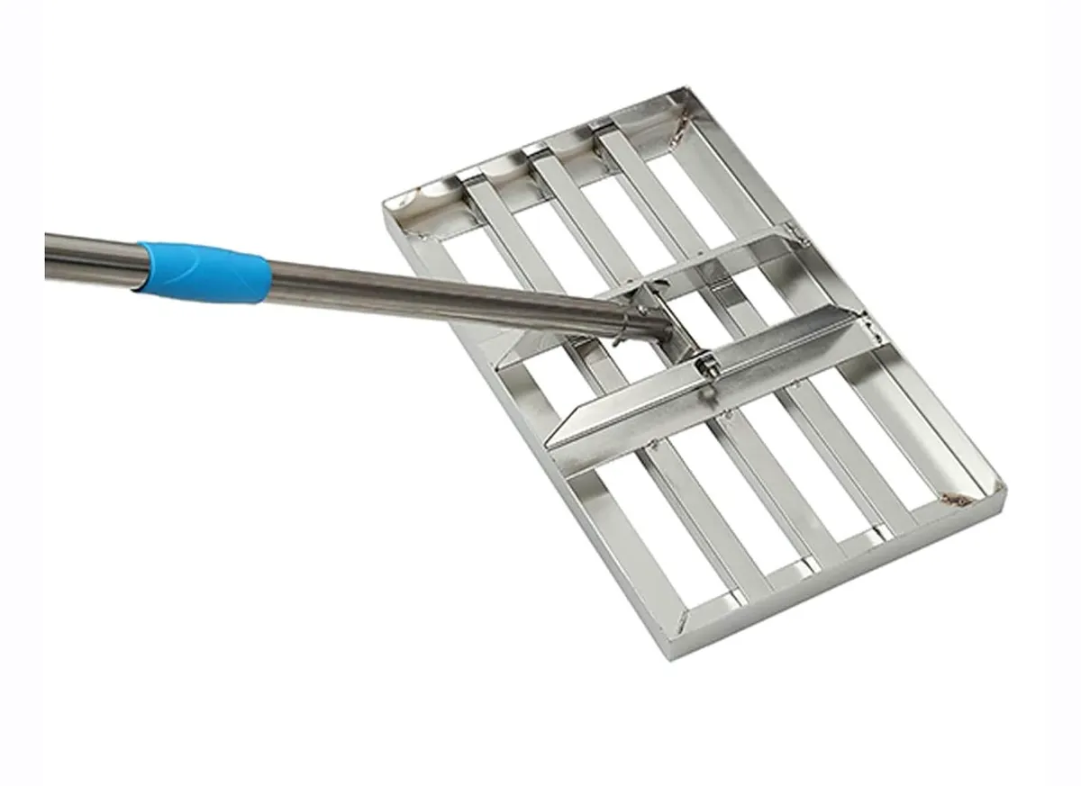 Garden Lawn Leveling Rake with Stainless Steel Pole 43cm