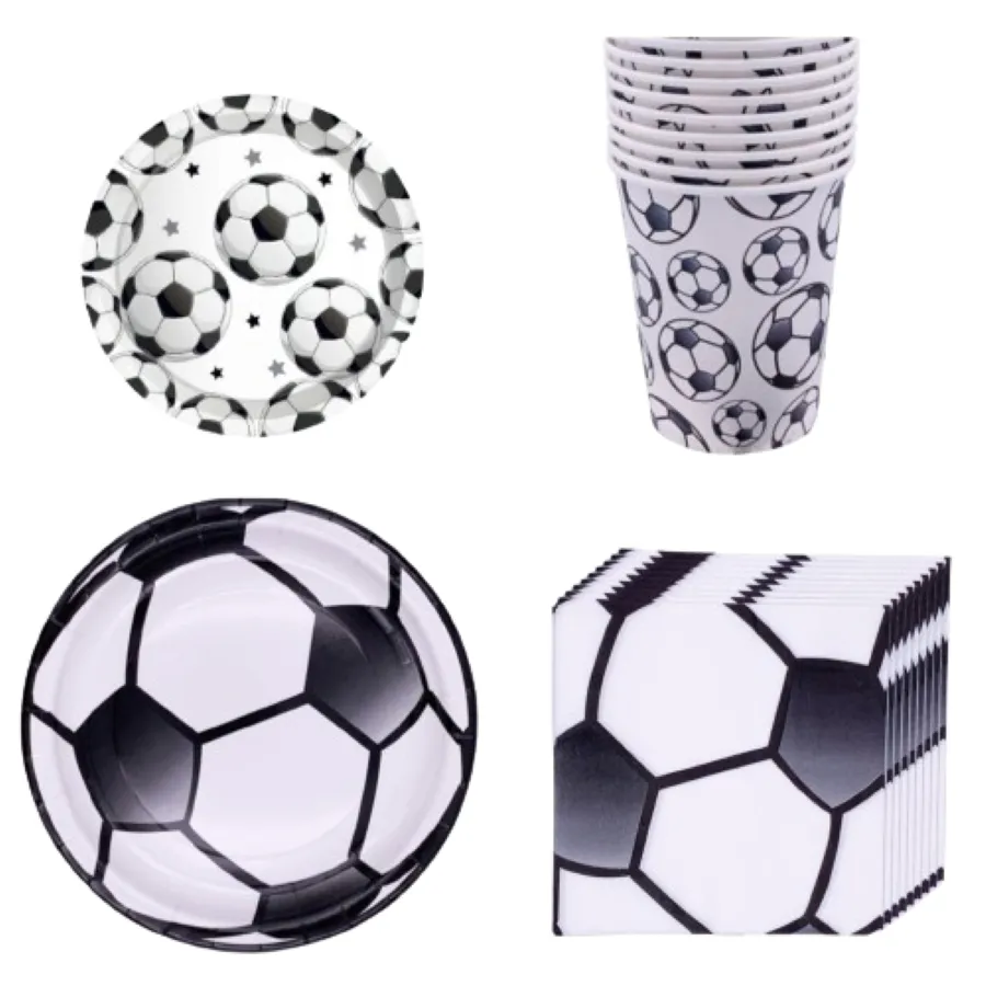 32 Piece Football/Soccer Theme Party Tableware