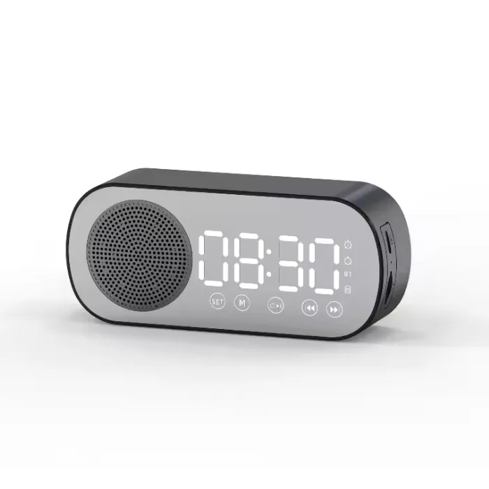 Digital LED Alarm Clock with Bluetooth Speaker - Black, Silver