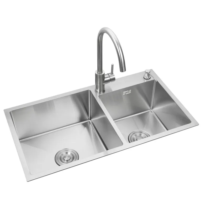 Durable Stainless Steel Kitchen Sink with Drainboard and Deep Basin