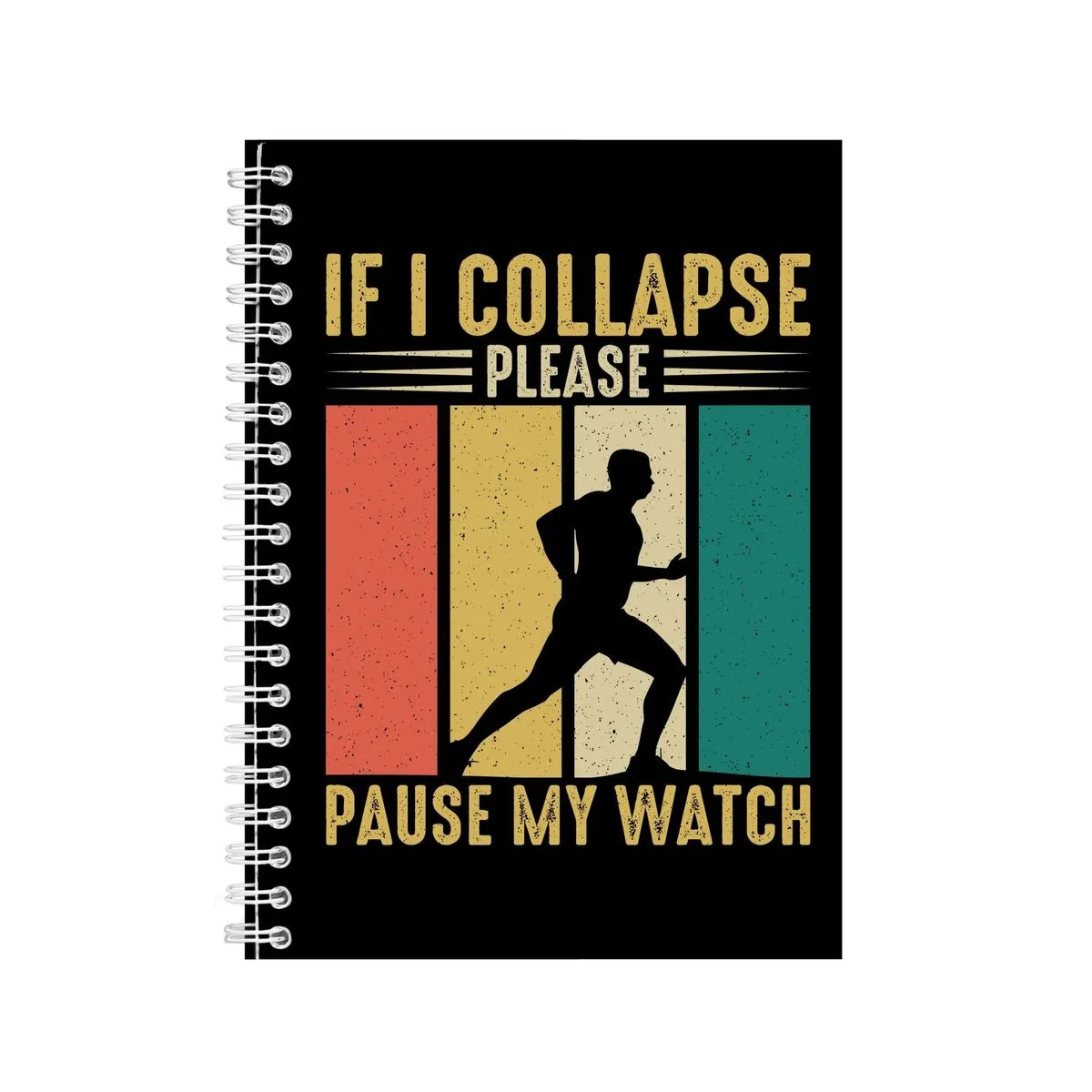 Collaps A5 Notebook Spiral Lined Running Graphic Saying Notepad Present 178